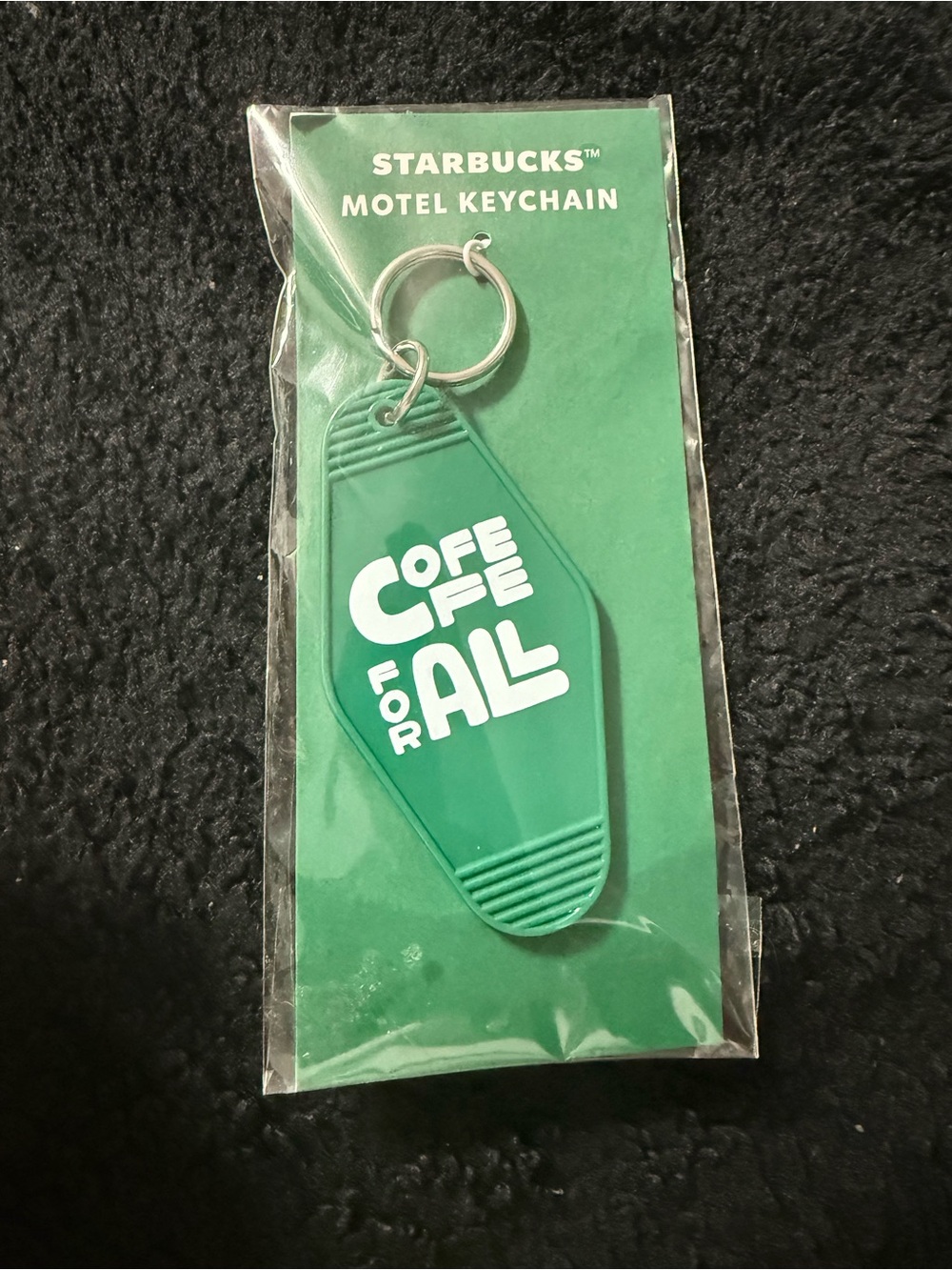 Starbucks Green Motel-Style Keychain with White Logo